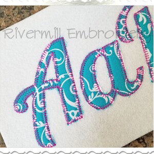 Blanket Stitch Lobster Applique Machine Embroidery Font Alphabet - 4 Sizes - BX Files Instant Download Design PES Rivermill Embroidery image 2