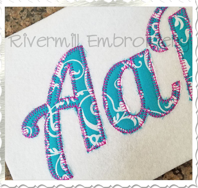 Blanket Stitch Lobster Applique Machine Embroidery Font Alphabet - 4 Sizes - BX Files Instant Download Design PES Rivermill Embroidery image 2
