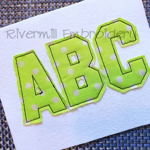 Raggy Varsity San Serif Applique Machine Embroidery Alphabet - 4 Sizes - BX Files Instant Download Design PES