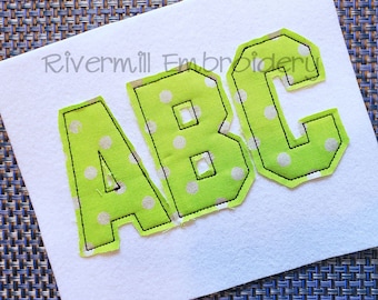 Raggy Varsity San Serif Applique Machine Embroidery Alphabet - 4 Sizes - BX Files Instant Download Design PES