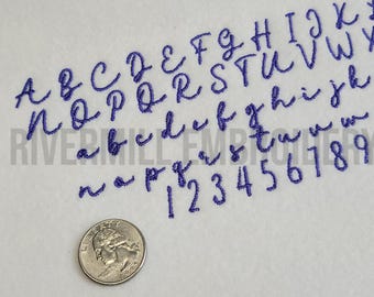 Small 1/2" & 3/4" Mountain Flowers Machine Embroidery Font Monogram Alphabet - 2 Sizes - BX Files Instant Download Design PES