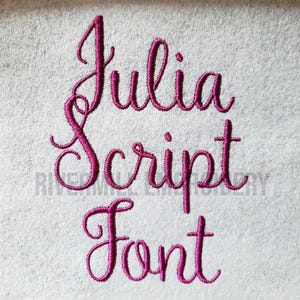 Julia Script Machine Embroidery Font Monogram Alphabet - 3 Sizes - BX Files Instant Download Design PES Rivermill Embroidery