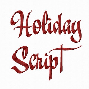 Holiday Script Machine Embroidery Font Monogram Alphabet - 3 Sizes