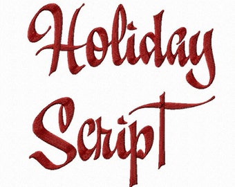 Holiday Script Machine Embroidery Font Monogram Alphabet - 3 Sizes