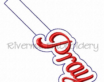 Pray In The Hoop Snap Tab Key Fob Machine Embroidery Design