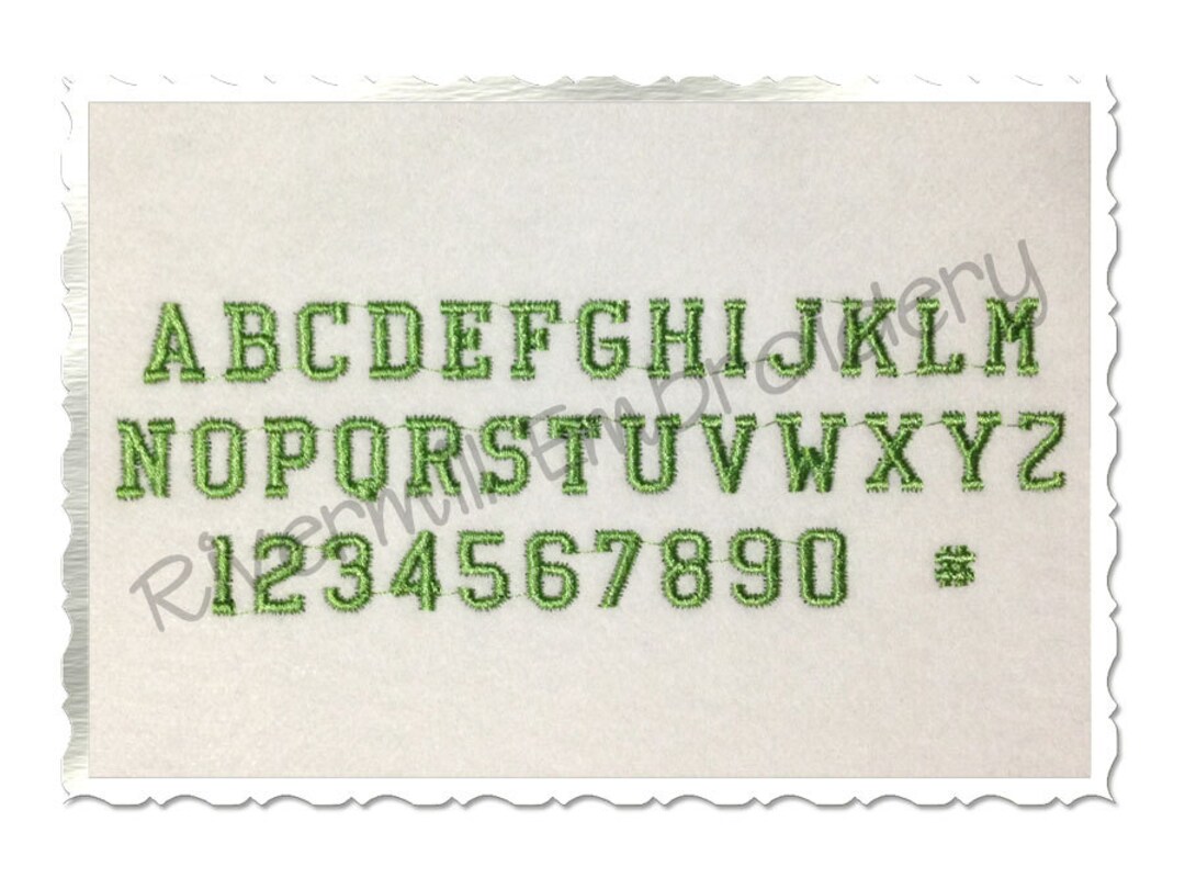 Small Athletic Block Machine Embroidery Font Monogram Alphabet - 1/2 ...
