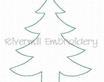 Raggy Christmas Tree Applique Machine Embroidery Design - 4 Sizes