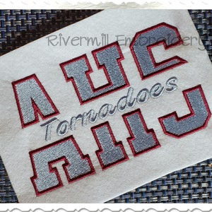 Split Varsity Filled Machine Embroidery Alphabet - 3 Sizes - BX Files Instant Download Design PES