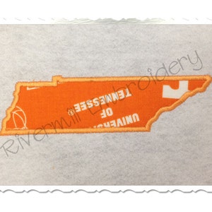 State of Tennessee Applique Machine Embroidery Design - 4 Sizes - Instant Download PES DST Digital File Rivermill Embroidery