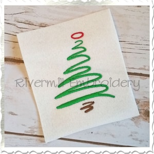 Scribble Christmas Tree Machine Embroidery Design - 3 Sizes
