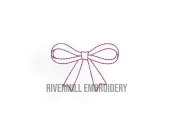 Mini Bean Stitch Bow Machine Embroidery Design