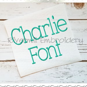 Charlie Machine Embroidery Font Monogram Alphabet - 3 Sizes - BX Files Instant Download Design PES Rivermill Embroidery