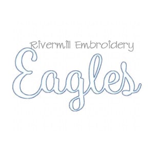 Eagles Script Raggy Applique Machine Embroidery Design - 4 Sizes - Instant Download PES DST Digital File Rivermill Embroidery