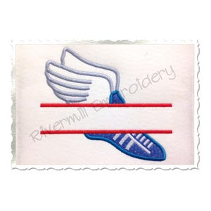 Split Track Schuh Applikation Maschinenstickerei Design - 4 Größen - Instant Download PES DST Digitale Datei Rivermill Stickerei