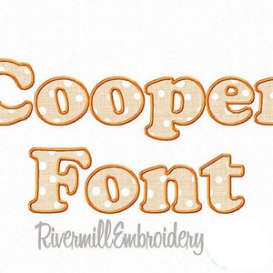 Cooper Applique Machine Embroidery Font Alphabet - 3 Sizes - BX Files Instant Download Design PES Rivermill Embroidery