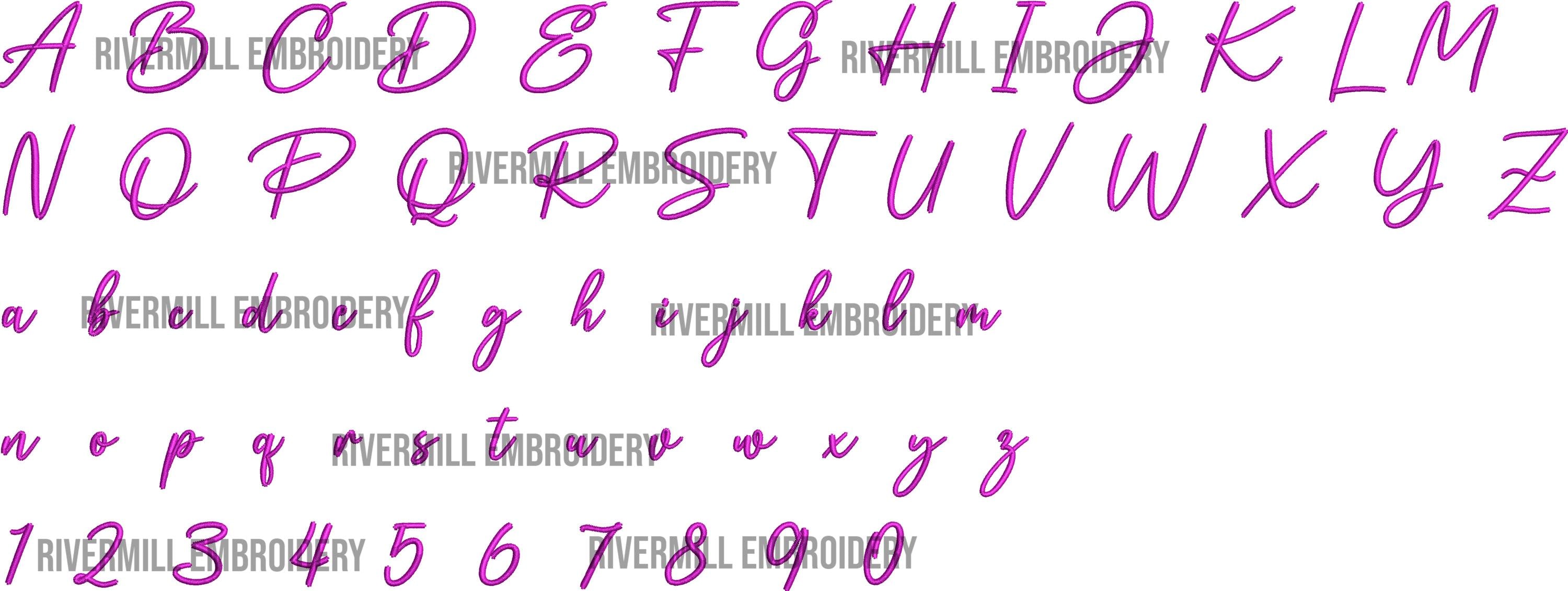 Alexandra Script Alexandra Script Machine Embroidery Font Monogram Alphabet - 3 Sizes ...
