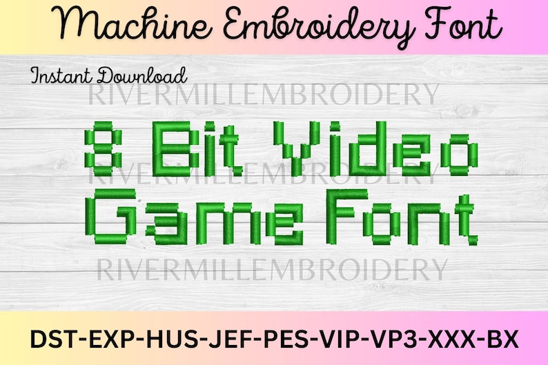 8 Bit Video Game Font Machine Embroidery Font Monogram Alphabet - 3 ...
