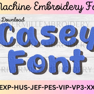 Casey 2 Color Machine Embroidery Font Monogram Alphabet - 3 Sizes - BX Files Instant Download Design PES Rivermill Embroidery