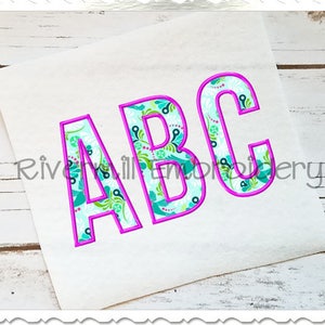 Walter Applique Machine Embroidery Font Alphabet - 4 Sizes - BX Files Instant Download Design PES