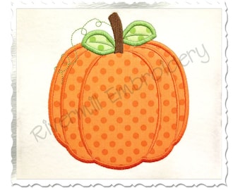 Applique Pumpkin Machine Embroidery Design - 4 Sizes (Style #2) - Instant Download PES DST Digital File Rivermill Embroidery