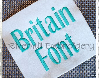 Britain Machine Embroidery Font Monogram Alphabet - 3 Sizes - BX Files Instant Download Design PES Rivermill Embroidery