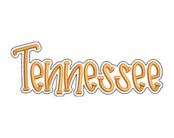 TN Tennessee with a Bean Stitch Outline Machine Embroidery Design - 4 Sizes - Instant Download PES DST Digital File Rivermill Embroidery