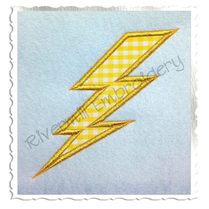 Applique Lightning Bolt Machine Embroidery Design - 4 Sizes - Instant Download PES DST Digital File Rivermill Embroidery