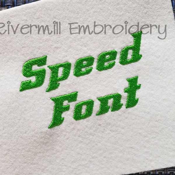 Speed Machine Embroidery Font Monogram Alphabet - 3 Sizes