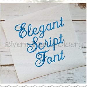Elegant Script Machine Embroidery Font Monogram Alphabet - 3 Sizes - BX Files Instant Download Design PES Rivermill Embroidery