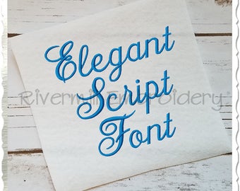 Elegant Script Machine Embroidery Font Monogram Alphabet - 3 Sizes