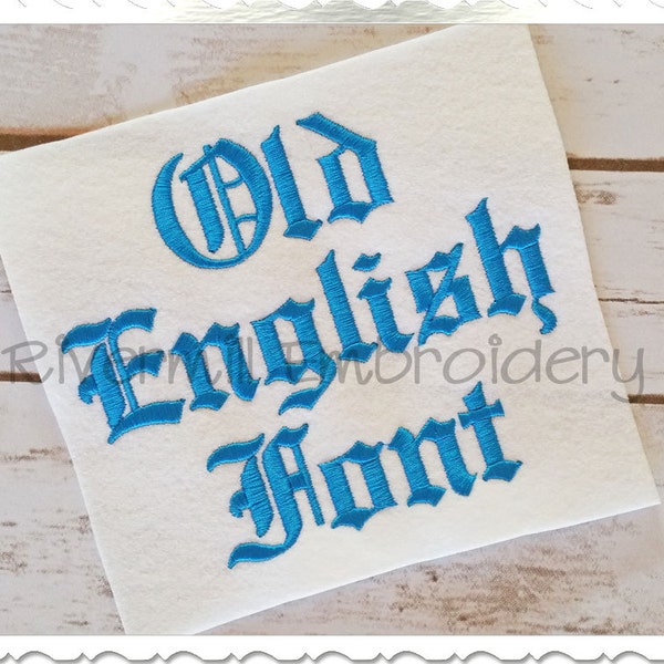 Old English Script Embroidery Font Alphabet -  1 1/2" Inch Size ONLY