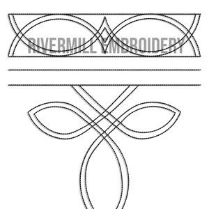 Large Western Cowboy Boot Toe Stitch Pattern Machine Embroidery Design - 3 Sizes