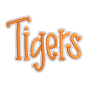 Tigers with a Bean Stitch Outline Machine Embroidery Design - 4 Sizes - Instant Download Digital Design File - Rivermill