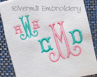 Toskanisches Monogramm Maschinenstickerei Schrift Alphabet - 3 Größen - druckbare Datei Instant Download Design PES