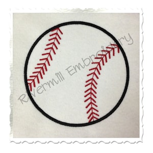 Baseball or Softball Applique Machine Embroidery Design - 4 Sizes - Instant Download PES DST Digital File Rivermill Embroidery