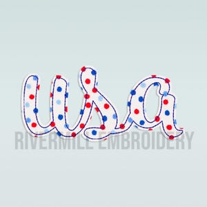 Raggy Applique USA Machine Embroidery Design - 4 Sizes - Instant Download PES DST Digital File Rivermill Embroidery