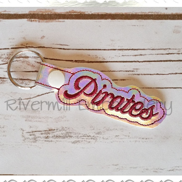 Pirates In The Hoop Snap Tab Key Fob Machine Embroidery Design