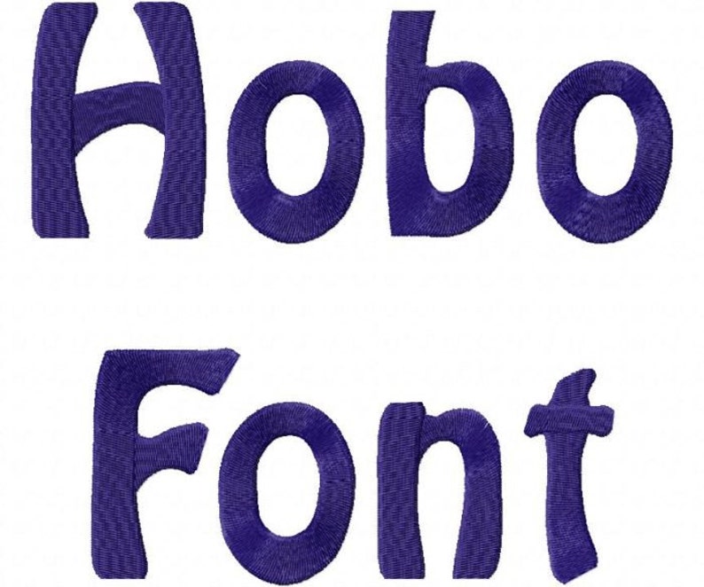 Hobo Machine Embroidery Font Monogram Alphabet 3 Sizes image 1