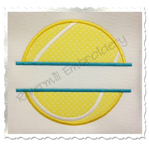 Split Tennis Ball Applique Machine Embroidery Design 4 Sizes Etsy