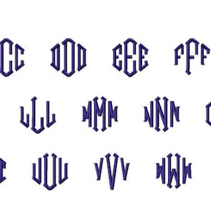 Point 3 Letter Monogram Machine Embroidery Font Alphabet - 3 Sizes - BX ...