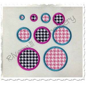 Individual Applique Polka Dots Machine Embroidery Design - 9 Sizes