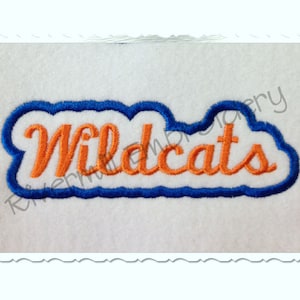 Applique Wildcats Team Name Machine Embroidery Design - 4 Sizes - Instant Download PES DST Digital File Rivermill Embroidery