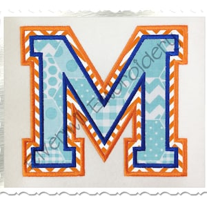 Double Applique Varsity (Style 2) Machine Embroidery Font Monogram Alphabet - 4 Sizes