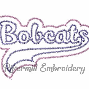 Zig Zag Double Applique Bobcats Machine Embroidery Design - 4 Sizes
