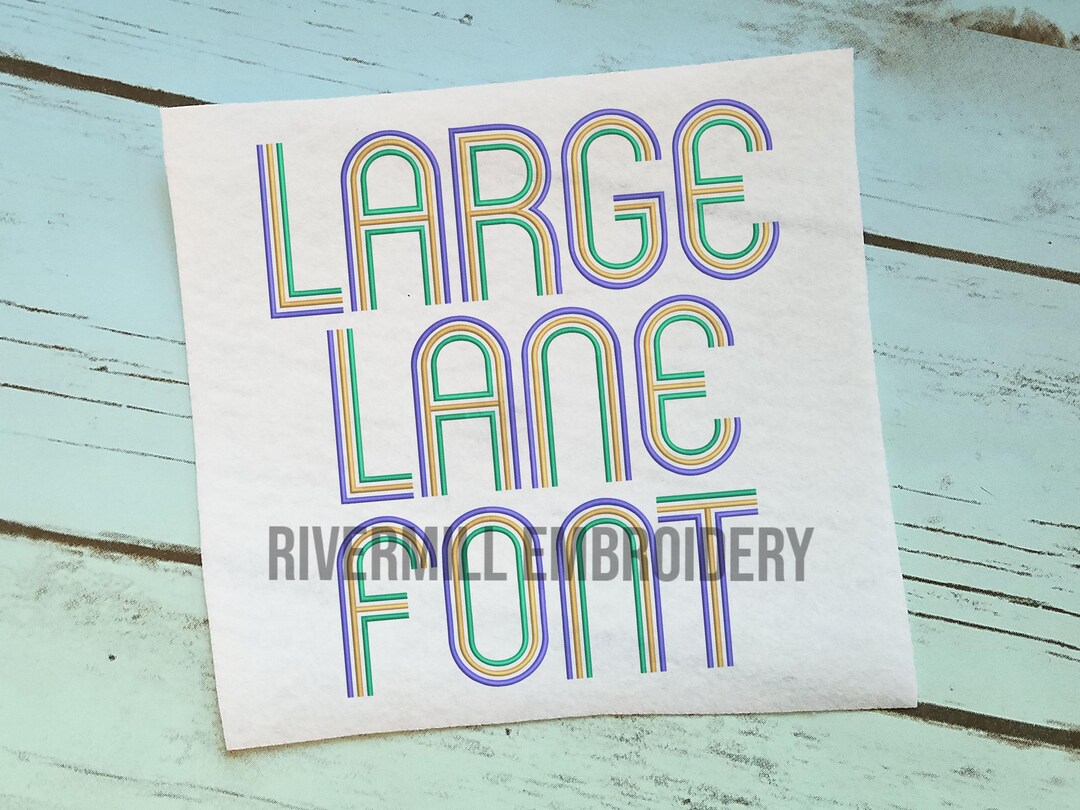Large Lane Machine Embroidery Font Monogram Alphabet - 3 Sizes - BX ...