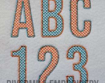 Walter Diamant-Muster Füllmuster, Maschinenstickerei Schrift Alphabet - 3 Größen - eBook-Dateien Instant Download Design PES