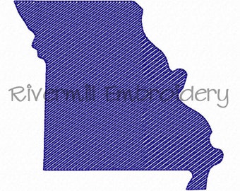Small Sketch Style Missouri Machine Embroidery Design