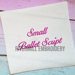 Small Mini Ballet Script Machine Embroidery Font Monogram Alphabet - 1/2&quot; & 3/4&quot; Sizes