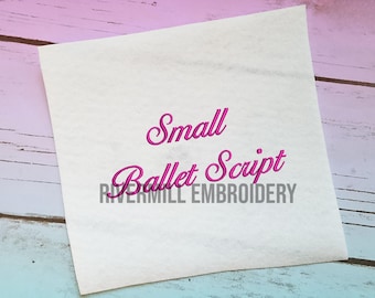 Small Mini Ballet Script Machine Embroidery Font Monogram Alphabet - 1/2" & 3/4" Sizes