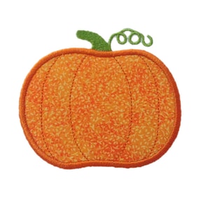 Diseño de bordado a máquina de calabaza con apliques - 4 tamaños - Descarga instantánea - Archivo digital PES DST Rivermill Embroidery